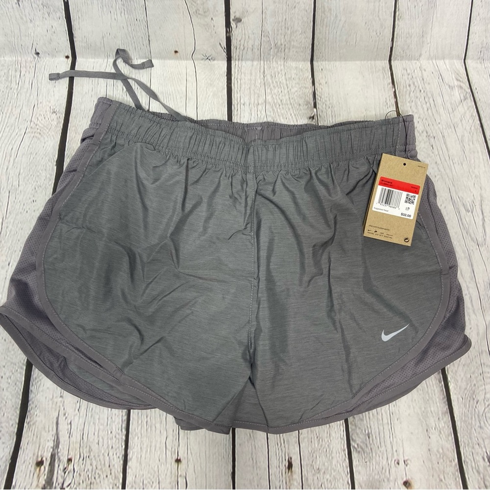 Nike Running Shorts Womens Dri FIT Tempo Brief Lined Gunsmoke Grey Large NWT